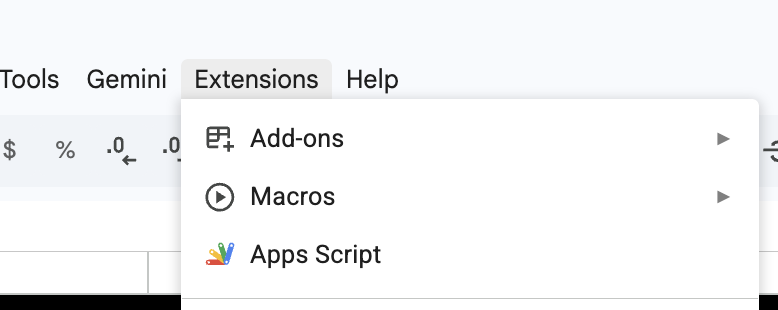 Open Apps Script