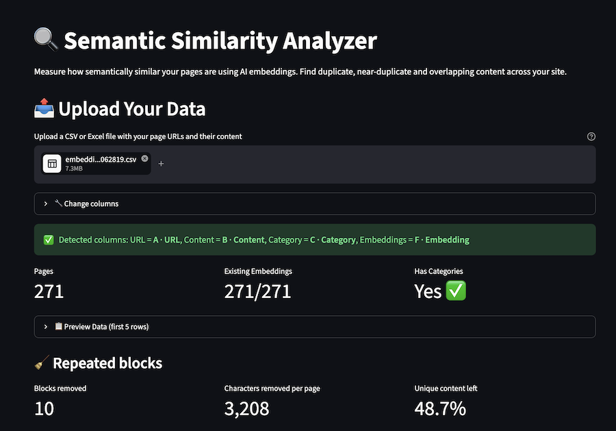 Semantic Similarity Analyzer